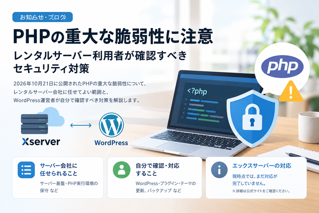 PHPに重大な脆弱性が公開されました